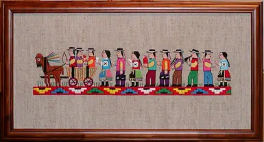 example of needlework framing without mat