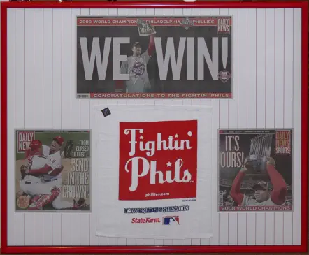 custom frame for Phillies winning World Series