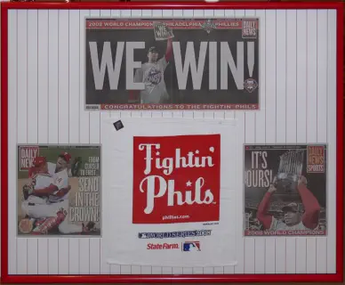 custom frame for Phillies winning World Series